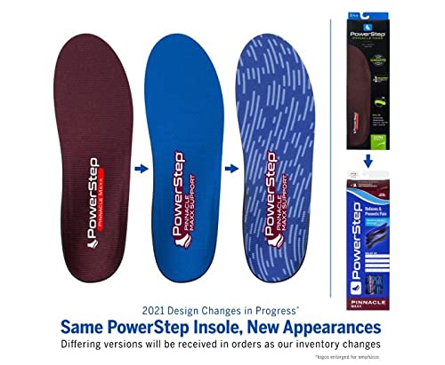 Powerstep unisex adult Pinnacle Maxx Orthotic Insole Shoe Inserts for Men and Women Workout Gear Home Workou, Maroon, Men s 7-7.5 Women 9-9.5 US