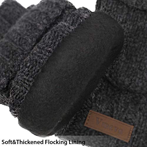 Winter Knitted Convertible Fingerless Gloves Wool Mittens Warm Mitten Glove for Women and Men