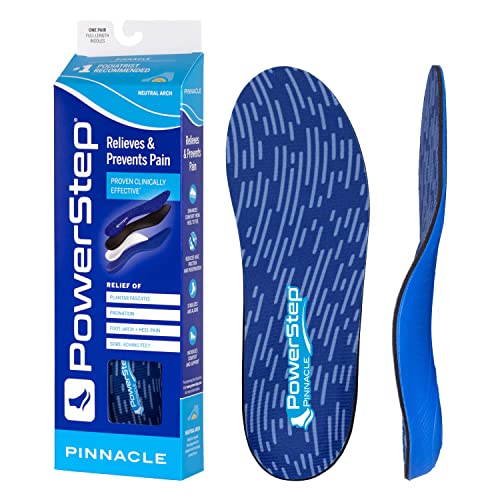 Powerstep unisex adult Pinnacle Insole, Blue, Men s Size 8-8.5 Women Size 10-10.5 US