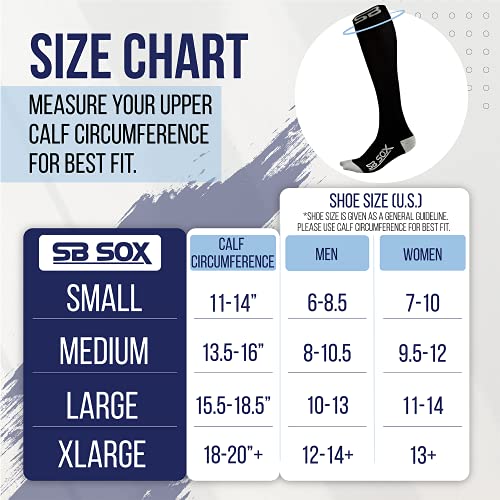 SB SOX Compression Socks (20-30mmHg) for Men & Women – Best Compression Socks for All Day Wear, Better Blood Flow, Swelling! (Small, Solid Black)